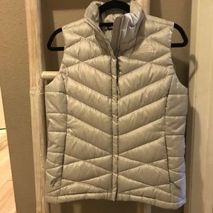 Silver women’s puffer vest